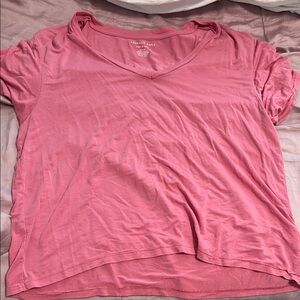 American Eagle Outfitters V-Neck Coral Tee